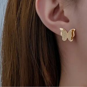 High-End Quality & Exquisitely Simple Elegant S925 Silver Butterfly Earrings